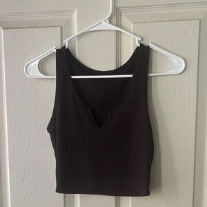 SHEIN Black Fitted Crop Tank Top
